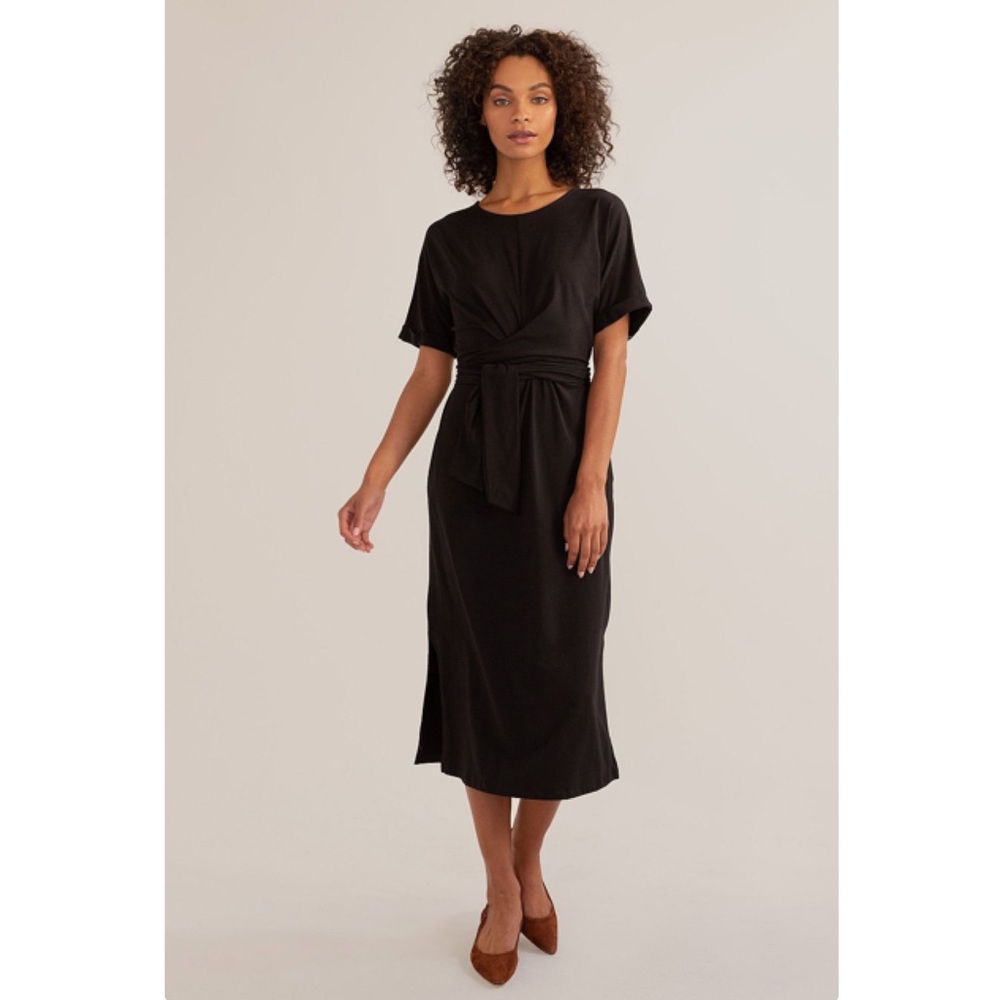 Modern Citizen Tie-Back Wrap Dress (Black XS)